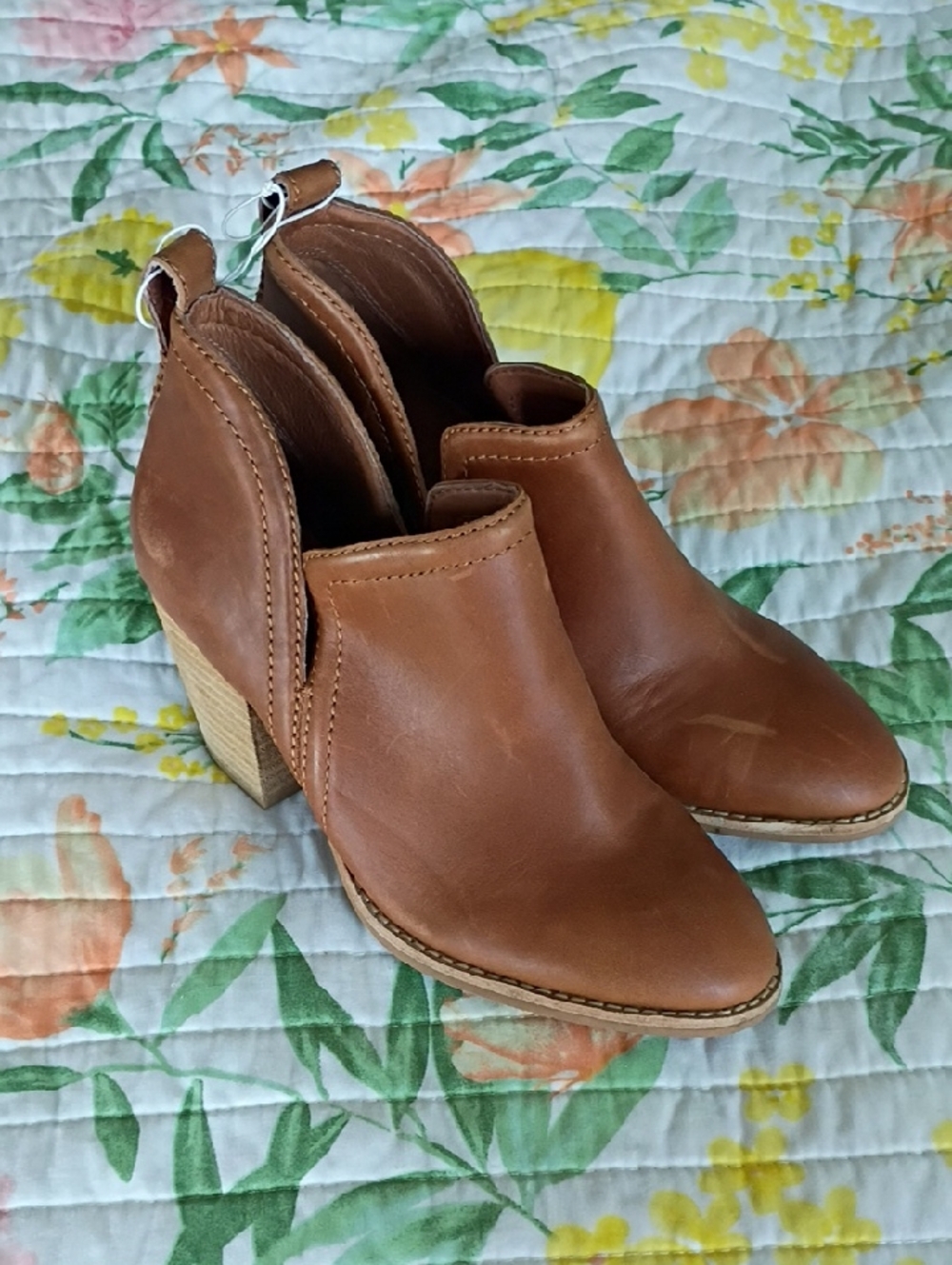 Jeffrey Campbell Tan Leather Wedge Ankle Booties
